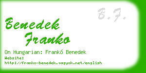 benedek franko business card
